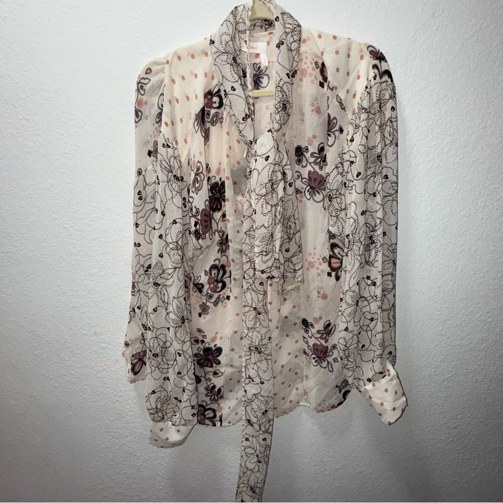 See By Chloe Cream Floral Blouse 44FR